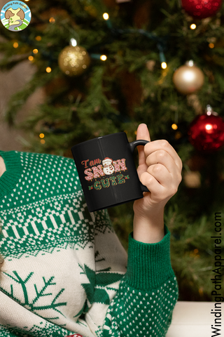 I am Snow Cute Black Glossy Mug