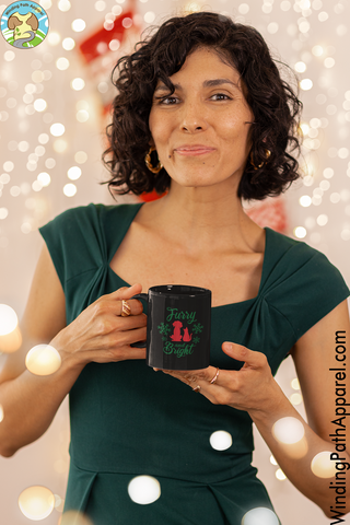 Furry & Bright Black Glossy Mug