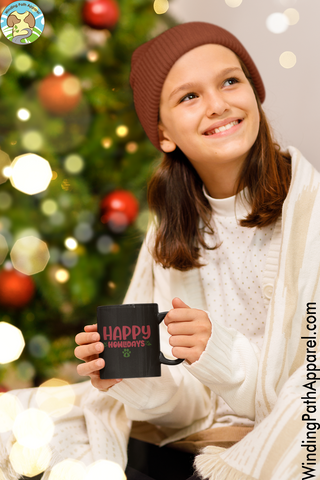 Happy Howlidays Black Glossy Mug