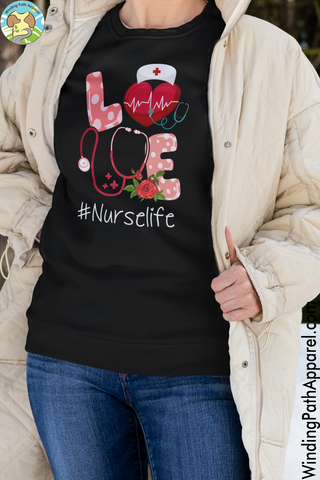 Love Nurse Life Valentine Unisex eco sweatshirt