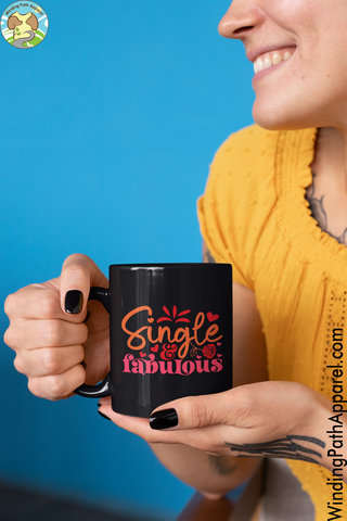 Single Fabulous Black Glossy Mug