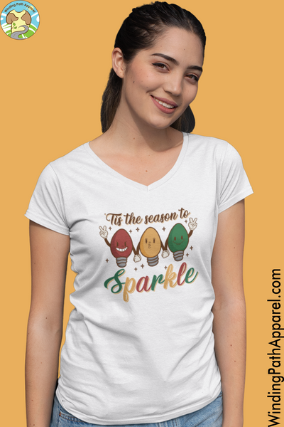 Sparkle Unisex Short Sleeve V-Neck T-Shirt