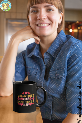 Valentine's Day? Black Glossy Mug