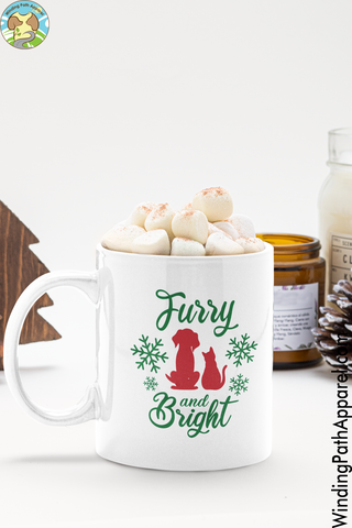 Furry and Bright White glossy mug