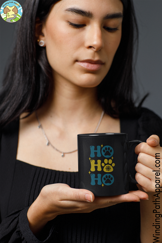 HO HO HO Black Glossy Mug