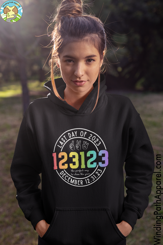 123123 Last Day of 2023 Youth heavy blend hoodie