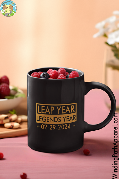 Leap Year Legends Year Black Glossy Mug