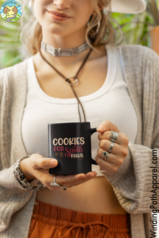 Cookies For Santa Paws Black Glossy Mug