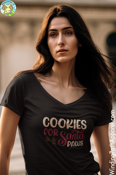 Cookies for Santa Unisex Short Sleeve V-Neck T-Shirt