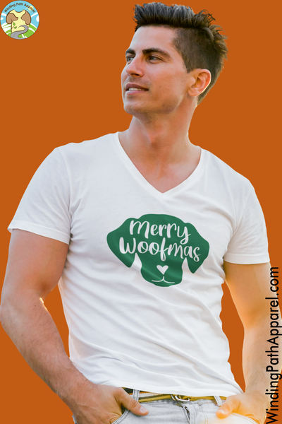 Merry Woofmas Unisex Short Sleeve V-Neck T-Shirt