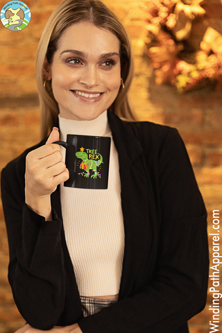 Tree Rex Black Glossy Mug