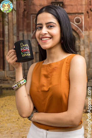 Dear  Santa I Can Explain Black Glossy Mug