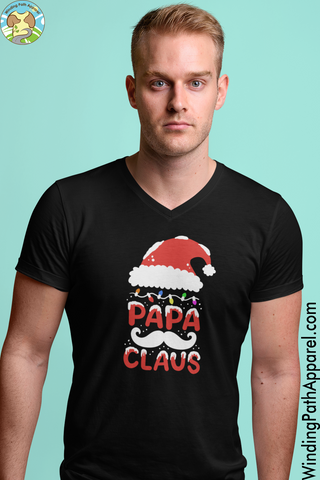 Papa Claus Unisex Short Sleeve V-Neck T-Shirt