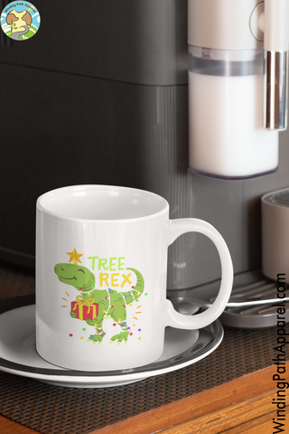 Tree Rex White glossy mug