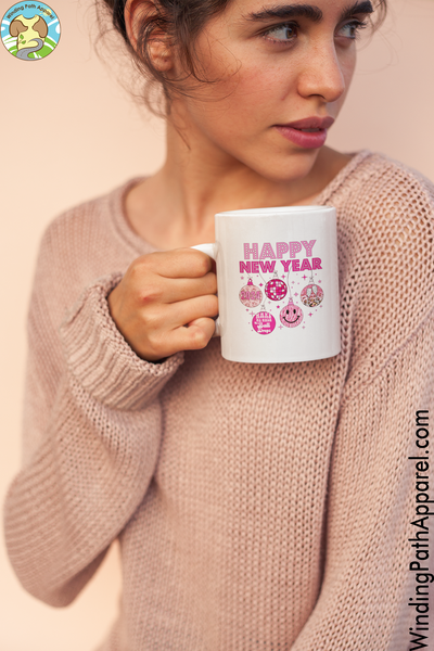 Happy New Year 2024 White glossy mug