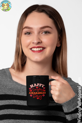 Happy Singles Awareness Day Black Glossy Mug