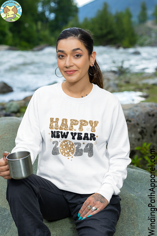 Happy New Year 2024 Unisex organic raglan sweatshirt