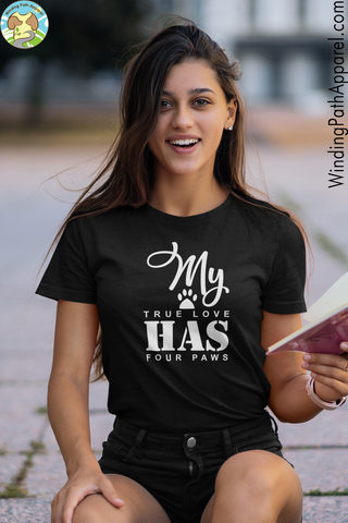 My True Love Has Four Paws Youth Short Sleeve T-Shirt