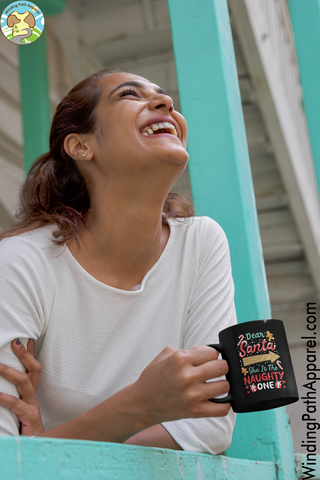 Dear Santa Black Glossy Mug