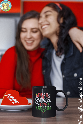 Dear Santa Black Glossy Mug