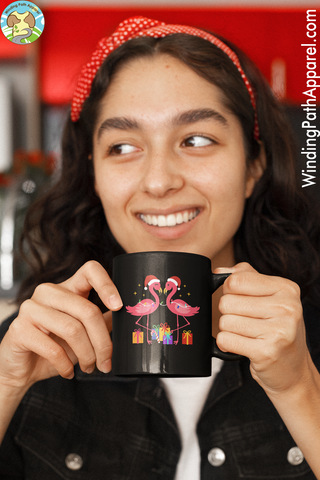 Christmas Presents Black Glossy Mug