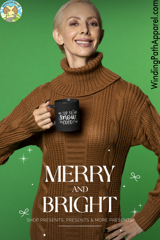 Upto Snow Good Black Glossy Mug