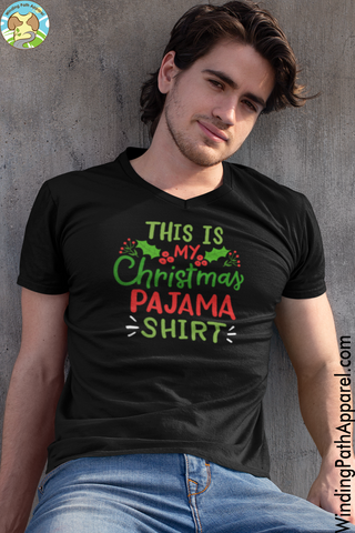 Christmas Pajama Unisex Short Sleeve V-Neck T-Shirt