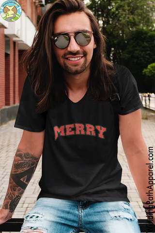 Merry Unisex Short Sleeve V-Neck T-Shirt