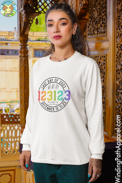 123123 Last Day of 2023 Unisex organic raglan sweatshirt