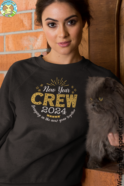 New Year Crew 2024 Unisex organic raglan sweatshirt