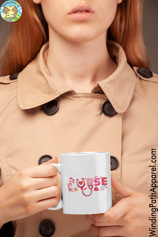 Nurse Valentine White glossy mug