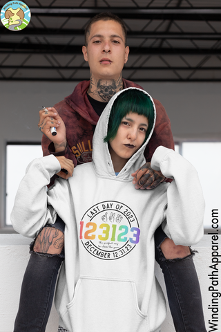 123123 Last Day of 2023 Youth heavy blend hoodie