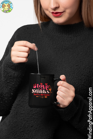 Love Stinks Black Glossy Mug