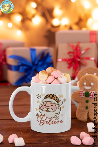 Believe White glossy mug