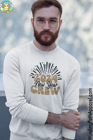 New Year Crew 2024 Unisex organic raglan sweatshirt