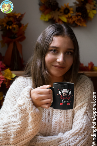 Valentines Crew Black Glossy Mug