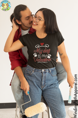 My Dog is my Valentine Unisex t-shirt