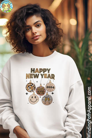 Happy New Year 2024 Unisex organic raglan sweatshirt