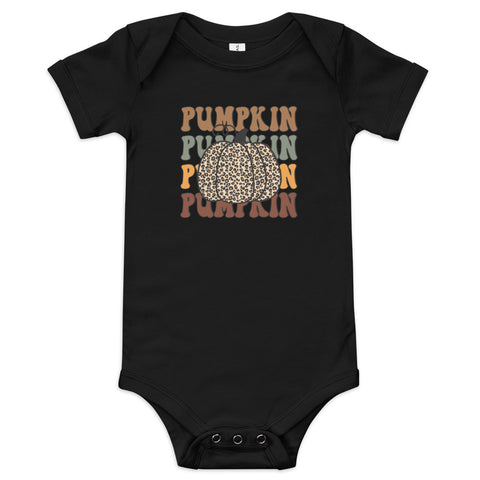 Pumpkin Leopard Baby short sleeve one piece