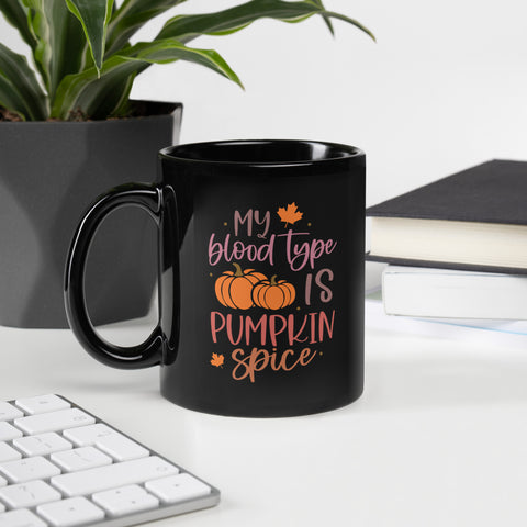 My Blood Type Black Glossy Mug