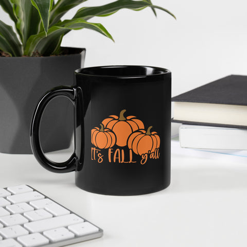 It's Fall Black Glossy Mug