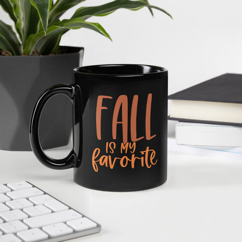 Fall is my Favorite Black Glossy Mug