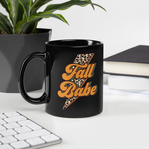 Fall Babe Black Glossy Mug