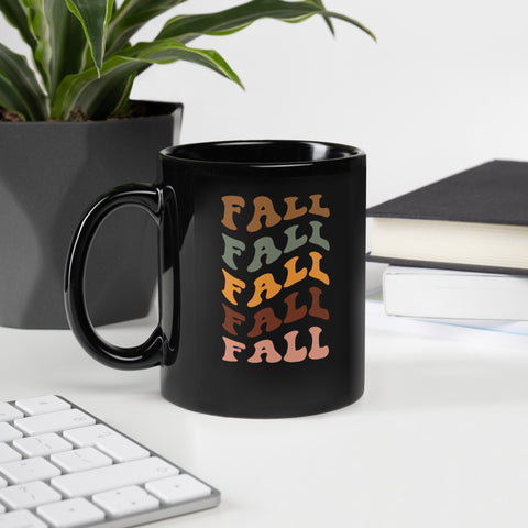Fall Vibes Black Glossy Mug