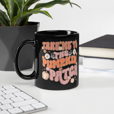 Take me to the Pumpkin Black Glossy Mug