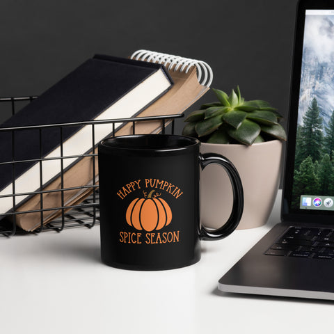 Happy Pumpkin Spice Season Black Glossy Mug