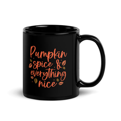 Pumpkin Spice Black Glossy Mug