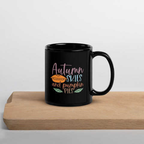 Autumn Skies Black Glossy Mug