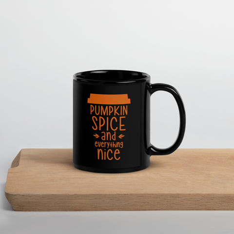 Pumpkin Spice Black Glossy Mug