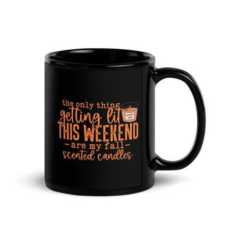 Fall Scented Candles Black Glossy Mug